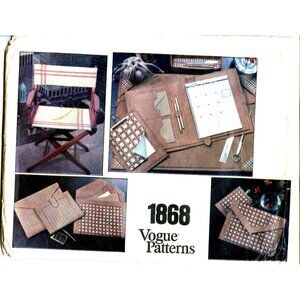 Uncut Vintage Vogue Pattern 1868 Desk Accessories and Directors Chair Covers